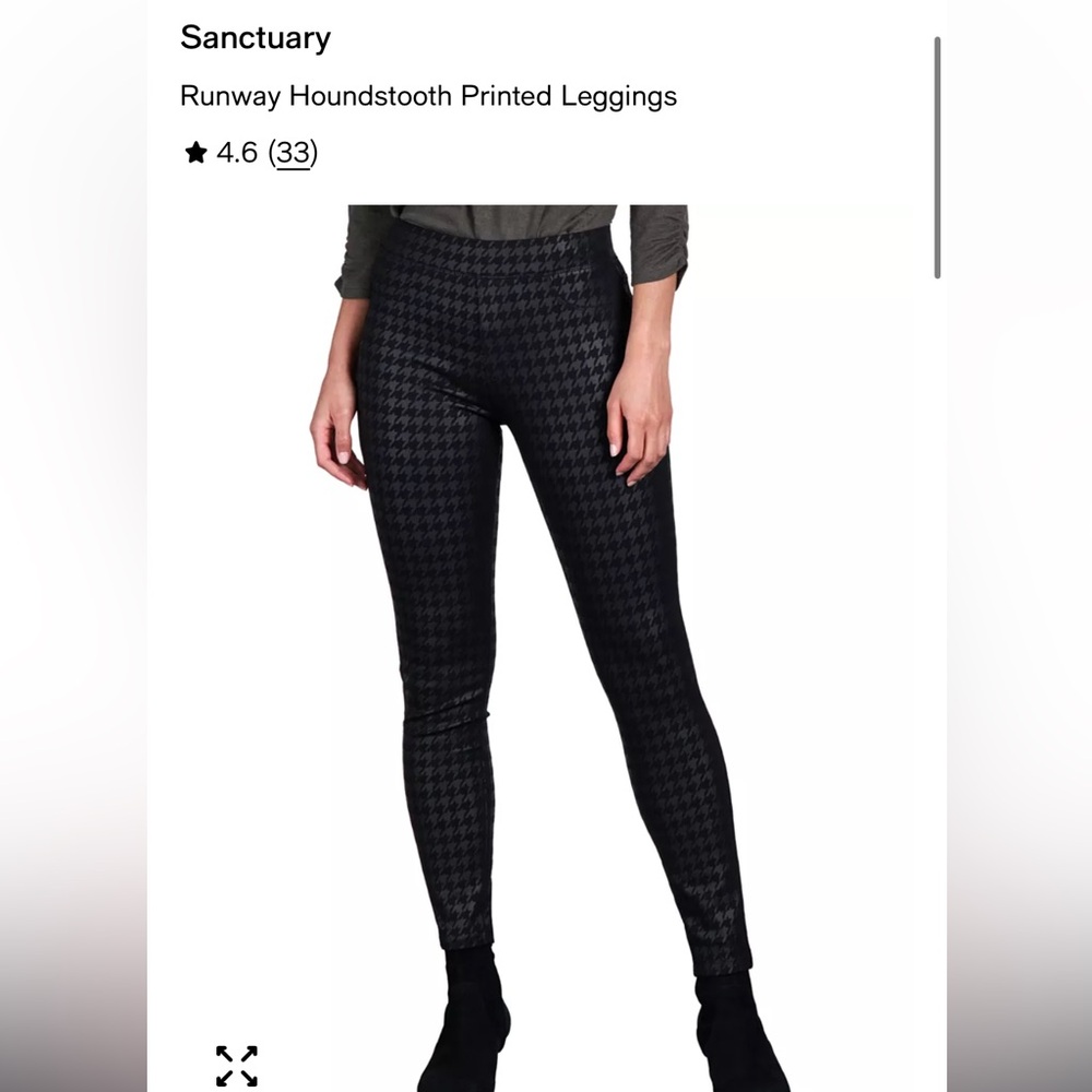 Sanctuary Runway Houndstooth Pull On Leggings, Size XL
